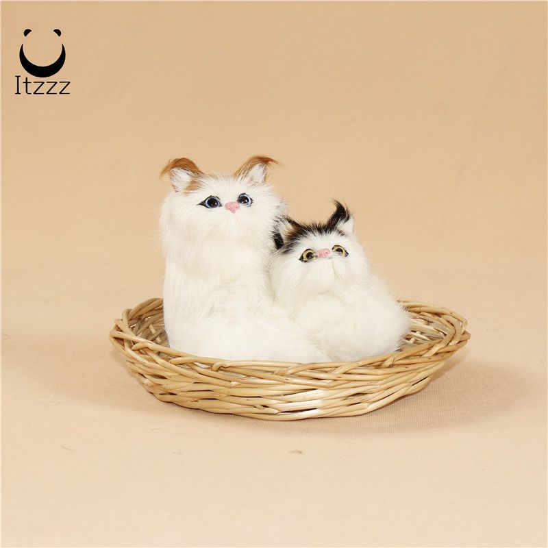 Fur toysCatSimulation cat sleeping cat creative gift home car decoration decoration plush toy animal model birthday giftHEZE HENGFANG LEATHER & FUR CRAFT CO., LTD