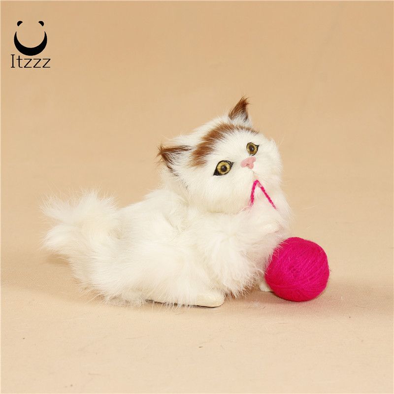 Fur toysCatSimulation cat animal ornaments model specimens leather hair cute kitten doll soft decorations photography propsHEZE HENGFANG LEATHER & FUR CRAFT CO., LTD