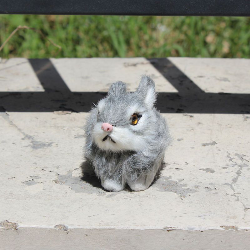 PRODUCTS2019 new imitation cute plush gray rabbit doll leather desktop ornamentsHEZE HENGFANG LEATHER & FUR CRAFT CO., LTD